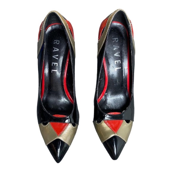 Black Red and Gold patent faux leather y2k Heels
Vintage heel
Ravel Size UK 6 - Picture 2 of 4